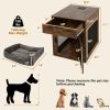 Furniture Style Dog Kennel with Drawer and Removable Dog Bed