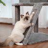 Wooden Cat Tree 4 Levels Platform for Large Cats Featuring with Fully Scratching Posts; Hammock; Padded Perch and Dangling Ball