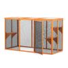 Detachable Cat Enclosure with Waterproof Roof and 3 Jumping Platforms, Orange