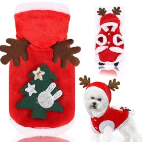 2021 New Pet Clothes Fall/winter Flannel Warm Festive Dress Elk Christmas Dress (Metal Color: as the picture)