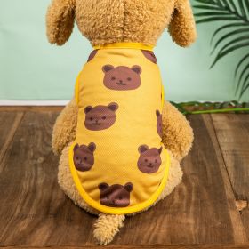 Pet Clothes; Summer New Pet Dog Clothes Thin Vest Bird's Eye Printing; Pet Clothes For Dogs And Cats (Color: Yellow)