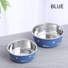 Dog Bowl Cat Bowl For Food And Water, Stainless Steel Pet Feeding Bowl, Durable Non-Skid Insulated Heavy Duty With Rubber Bottom For Medium Large Dogs (Color: Blue)