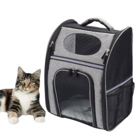 Collapsible Pet Travel Carrier Soft Sided Portable Bag (Color: Gray)