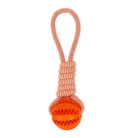 Pet Tooth Cleaning Bite Resistant Toy Ball for Pet Dogs Puppy (Color: Orange)