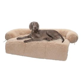 Dog Mat Furniture Protector Fluffy Dog Couch Bed (Color: Beige)