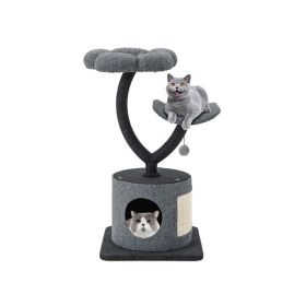 Cute Cat Tree for Indoor Cats with Supporting Frame (Color: Gray)