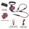 Double Dogs Leash No-Tangle Dogs Lead Reflective Dogs Walking Leash w/ Swivel Coupler Padded Handle