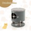 Cat Stool Bed with Scratching Posts and Plush Ball Toy